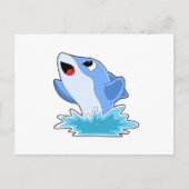 水中のイルカ ポストカード (正面)