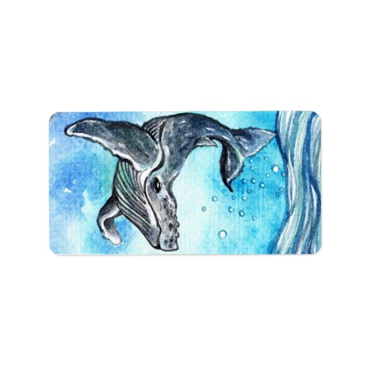 水中のクジラ ラベル (正面)