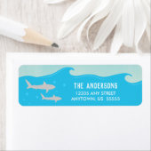 水中のサメ | Shark誕生日パーティー ラベル (インサイチュ)