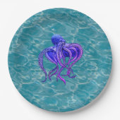 水中のタコ ペーパープレート (正面)