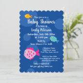 水中のテーマのベビーシャワー招待状 招待状 (スタンド正面)