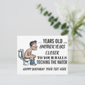 水中のボール、60歳の誕生日おもしろカード向けのデザイン ポストカード (スタンド正面)