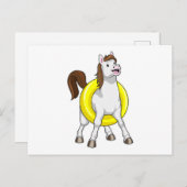 水中のライフブイをつけた馬 ポストカード (正面/裏面)