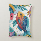 水中のレインボーフィッシュ アクセントクッション (裏面(縦))