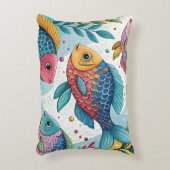 水中のレインボーフィッシュ アクセントクッション (正面(垂直))