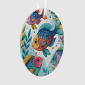水中のレインボーフィッシュ オーナメント (正面)
