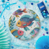 水中のレインボーフィッシュ ペーパープレート (パーティー)