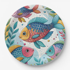 水中のレインボーフィッシュ ペーパープレート