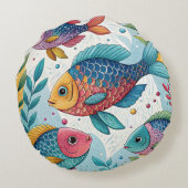 水中のレインボーフィッシュ ラウンドクッション (裏面)