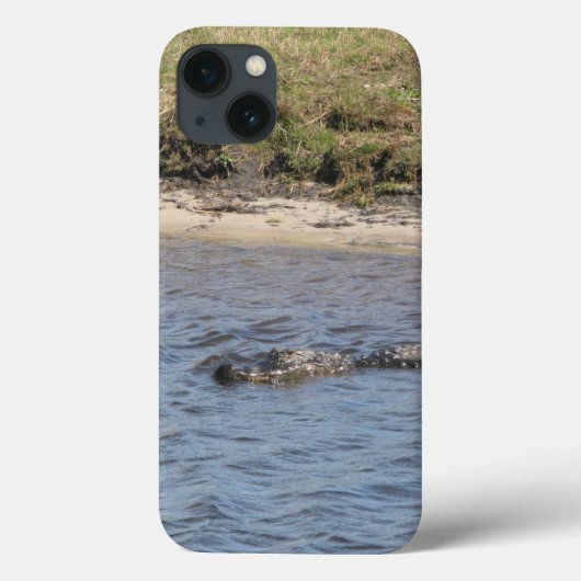 水中のワニの泳ぐ姿 自然野生生物写真 Case-Mate iPhoneケース (裏面)