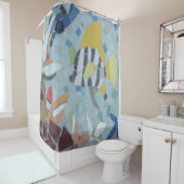 水中の世界ムーンフィッシュモザイクシャワーカーテン シャワーカーテン (インサイチュ)