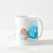 水中の世界。海ライフ。かわいいシアガメ コーヒーマグカップ (正面右)