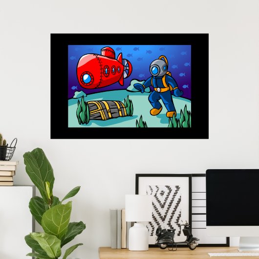 水中の冒険 ポスター (ホームオフィス)