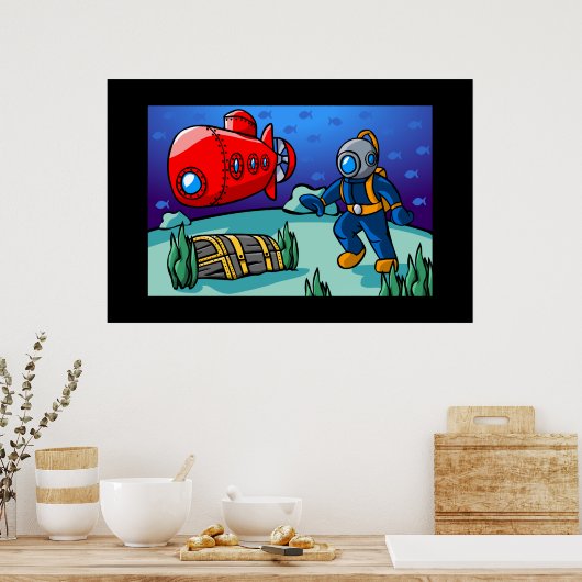 水中の冒険 ポスター (キッチン)