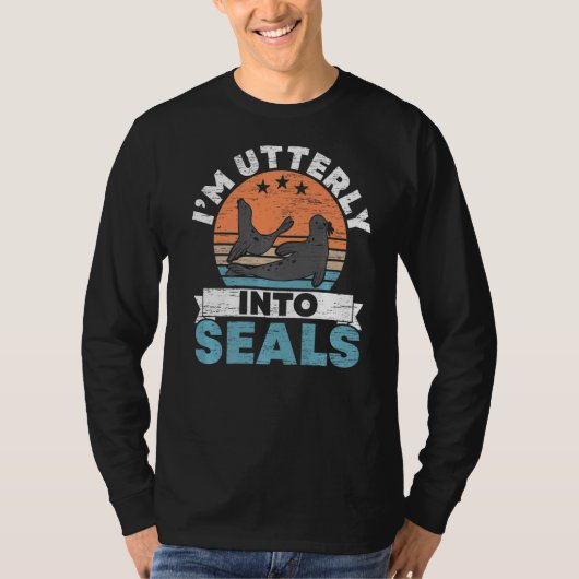 水中の動物の海老の封印に夢中だ Tシャツ (正面)