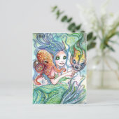 水中の友達 – Mermaid Art ポストカード (スタンド正面)