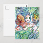 水中の友達 – Mermaid Art ポストカード (正面/裏面)