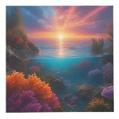 水中の夕日の風景 フォトキューブ (右)