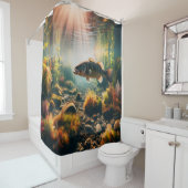 水中の大きな口のベース シャワーカーテン (インサイチュ)