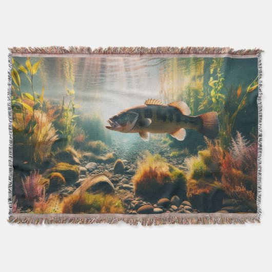 水中の大きな口のベース スローブランケット (正面)