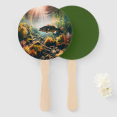 水中の大きな口のベース ハンドファン (正面&裏面)