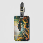 水中の大きな口のベース ラゲッジタグ (正面縦)