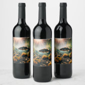水中の大きな口のベース ワインラベル (ボトル)