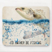 水中の大きな魚と引用文 マウスパッド (正面)