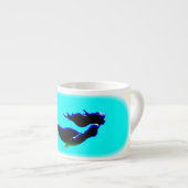 水中の大群の人魚 エスプレッソカップ (正面右)