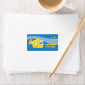 水中の少年の誕生日パーティーラベル ラベル (インサイチュ)