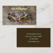 水中の岩の上にかわいいカエル 名刺 (正面/裏面)