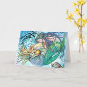 水中の愛 カード (黄色い花)