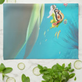 水中の愛 キッチンタオル (折り畳み)