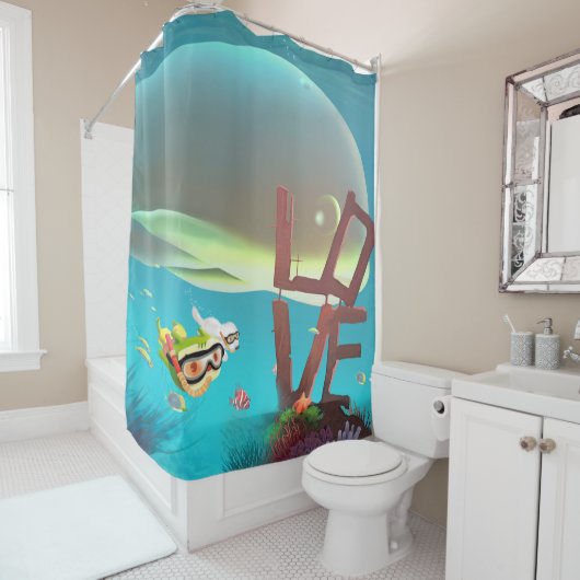 水中の愛 シャワーカーテン (インサイチュ)