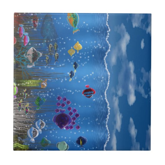 水中の愛 –  タイル (正面)