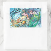 水中の愛 長方形シール (バッグ)