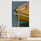 水中の木製の帆船 ポスター (キッチン)