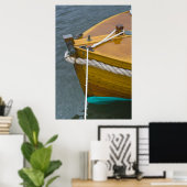 水中の木製の帆船 ポスター (ホームオフィス)