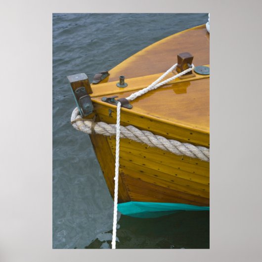 水中の木製の帆船 ポスター (正面)