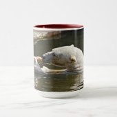 水中の果物を食べるホッキョクグマ マグカップ (中央)