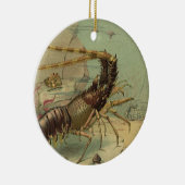 水中の海の生き物 ショウガエビ、ヴィンテージの海洋動物 セラミックオーナメント (右)