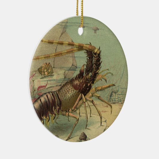 水中の海の生き物 ショウガエビ、ヴィンテージの海洋動物 セラミックオーナメント (右)