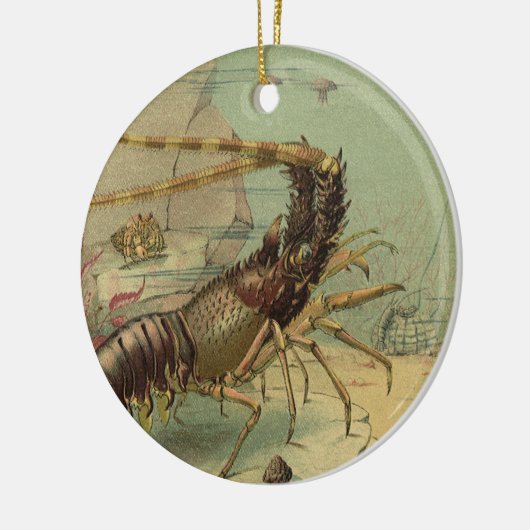 水中の海の生き物 ショウガエビ、ヴィンテージの海洋動物 セラミックオーナメント (左)
