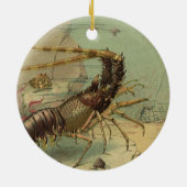 水中の海の生き物 ショウガエビ、ヴィンテージの海洋動物 セラミックオーナメント (裏面)
