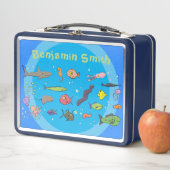 水中の海の生活おもしろい漫画デザイン弁当箱 メタルランチボックス (インサイチュ)