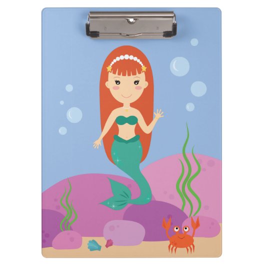 水中の漫画の人魚 クリップボード (正面)