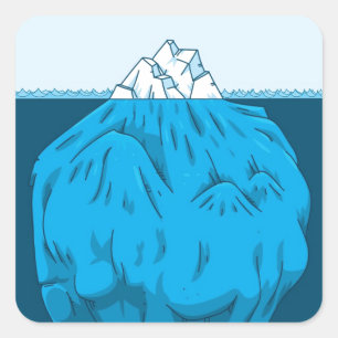 水中の漫画の氷山 スクエアシール