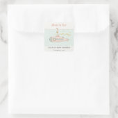 水中の潜水艦の赤ちゃんシャワーでかわいいダイビング スクエアシール (バッグ)