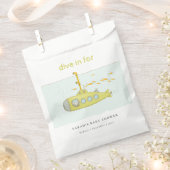 水中の潜水艦の赤ちゃんシャワーでかわいいダイビング フェイバーバッグ (クリップ留めされた状態)