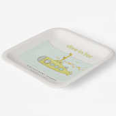 水中の潜水艦の赤ちゃんシャワーでかわいいダイビング ペーパープレート (傾斜あり)